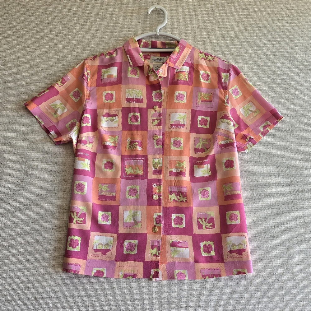 CLASSIC ELEMENTS womens multicolored button down shirt